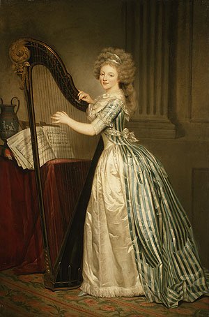 300x454 Self Portrait With A Harp Painting Rose Adelaide Ducreux Oil - Harp Painting