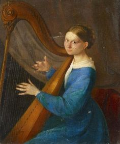 236x283 845 Best Harp Amp Women Paintings Images On Harp, Music - Harp Painting