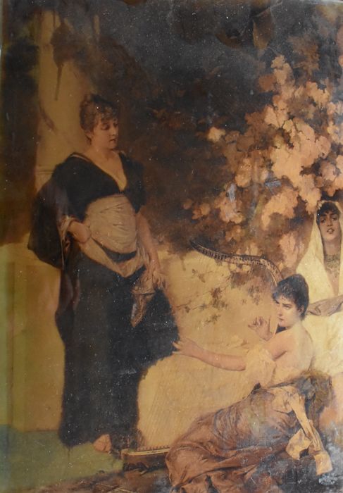 487x700 After The Painting By Conrad Kiesel - Harp Painting