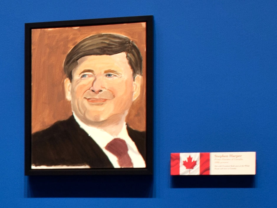 940x705 George W. Bush Reveals Painting Of Stephen Harper, Which He Seems - Harper Painting