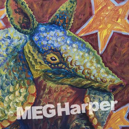 418x418 Rockin' Dilla ~ Meg Harper Art ~ Armadillo Painting - Harper Painting