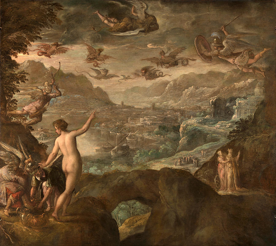 900x804 Landscape With The Expulsion Of The Harpies Painting By Paolo - Harpy Painting
