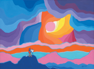 300x223 Ted Harrison Painting Paradise University Of Victoria Legacy - Harrison Painting