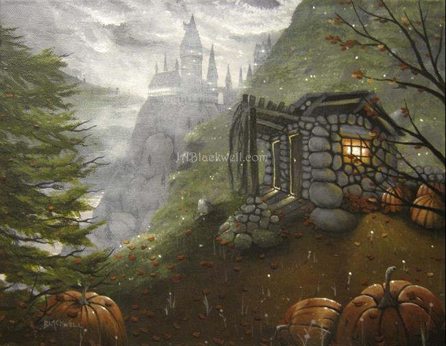 650x504 Harry Potter Hogwarts Third Year J A Blackwell Original Painting - Harry Potter Hogwarts Painting
