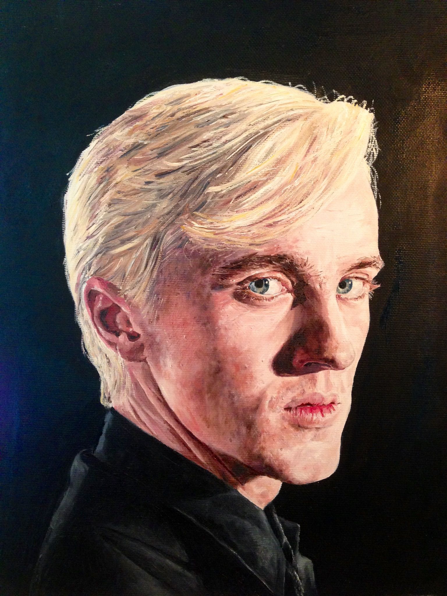 1536x2048 Oil Painting Of Tom Felton As Draco Malfoy From Harry Potter By - Harry Potter Oil Painting