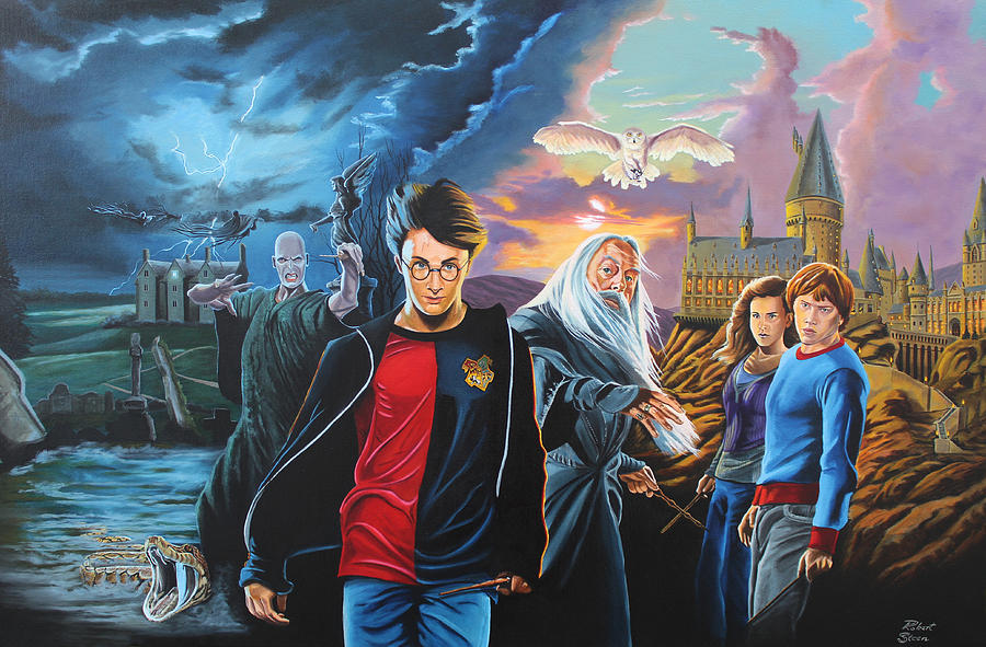 900x591 Harry Potter's World Painting By Robert Steen - Harry Potter Oil Painting