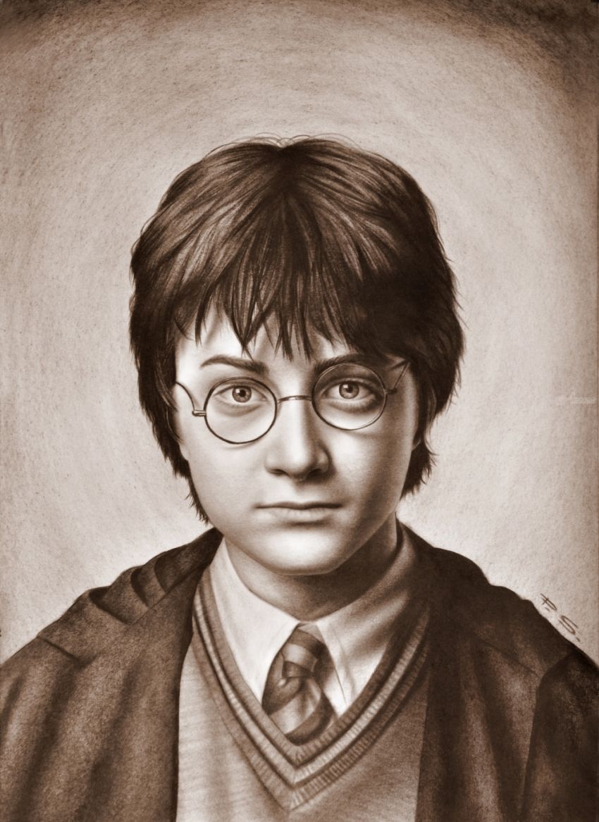 850x1167 Harry Potter Portrait Drawings Sketch By Stefan Pabst - Harry Potter Oil Painting