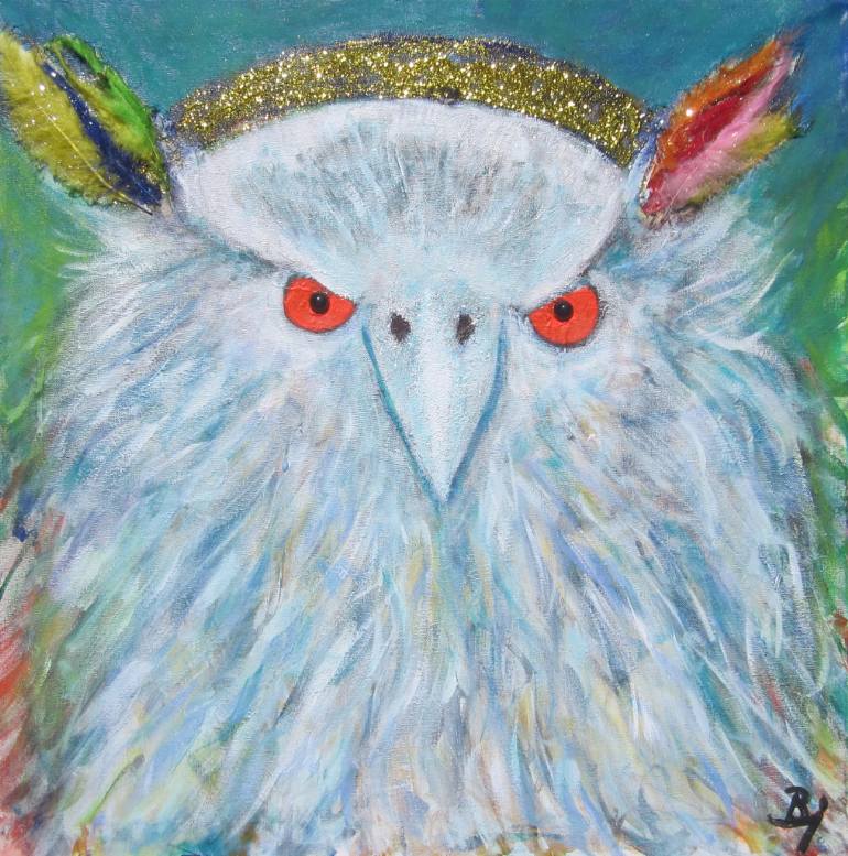 770x777 Saatchi Art Hedwig The Owl (Harry Potter) Collage By Bjoern - Harry Potter Owl Painting