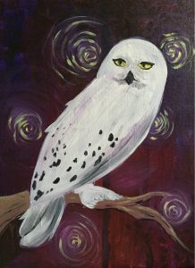 218x300 Here's To The Geeks, The Nerds, And The Fans - Harry Potter Owl Painting