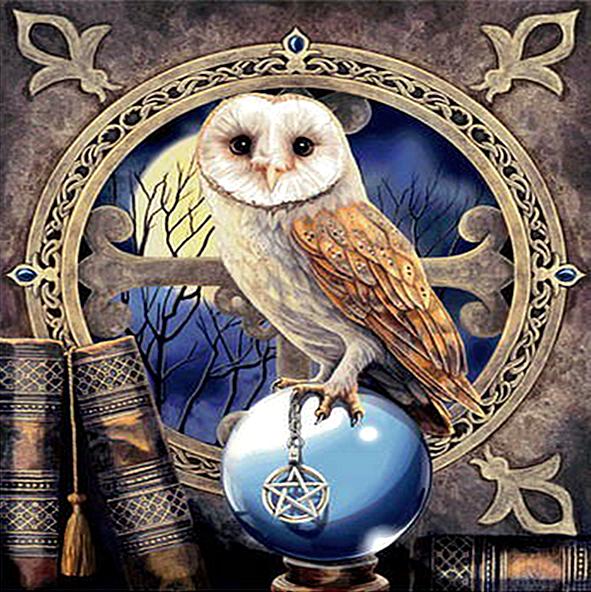 591x592 Harry Potter Decoration Crafts Rhinestone Diy Diamond 5d Cross - Harry Potter Owl Painting
