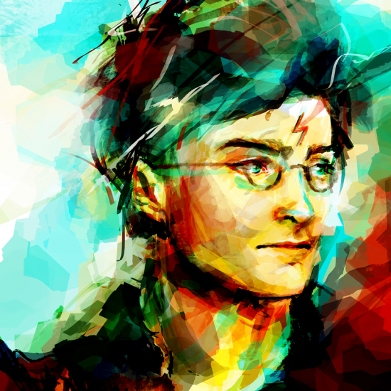 550x550 Harry Potter Amazing Paintings Digital Art - Harry Potter Painting