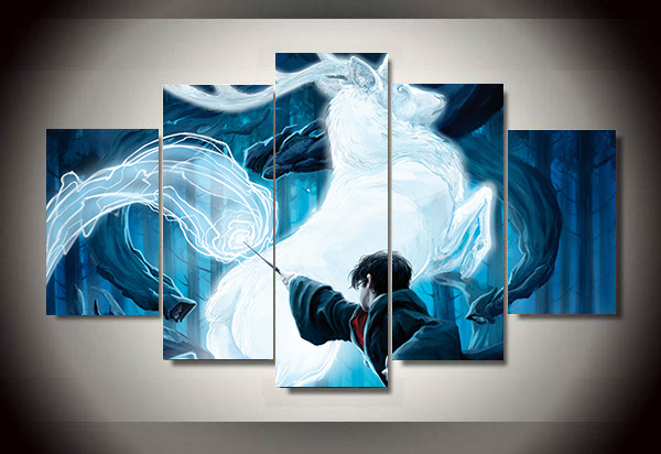 600x412 Unframed Printed Harry Potter 5 Piece Painting Wall Art Children'S - Harry Potter Painting
