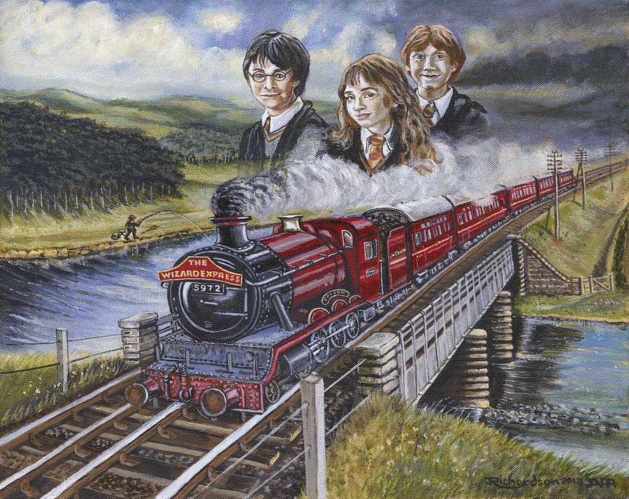 900x714 Harry Potter And Friends Painting By James Richardson - Harry Potter Painting