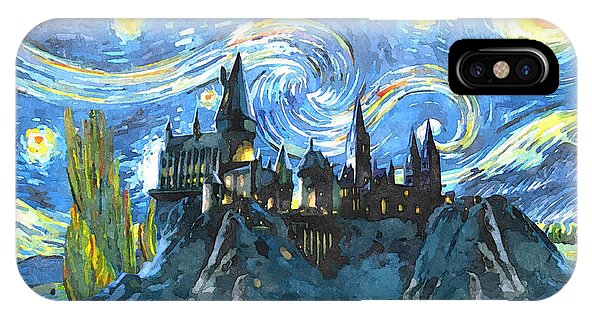 592x316 Harry Potter Starry Night Iphone X Case For Sale By Midex Planet - Harry Potter Starry Night Painting