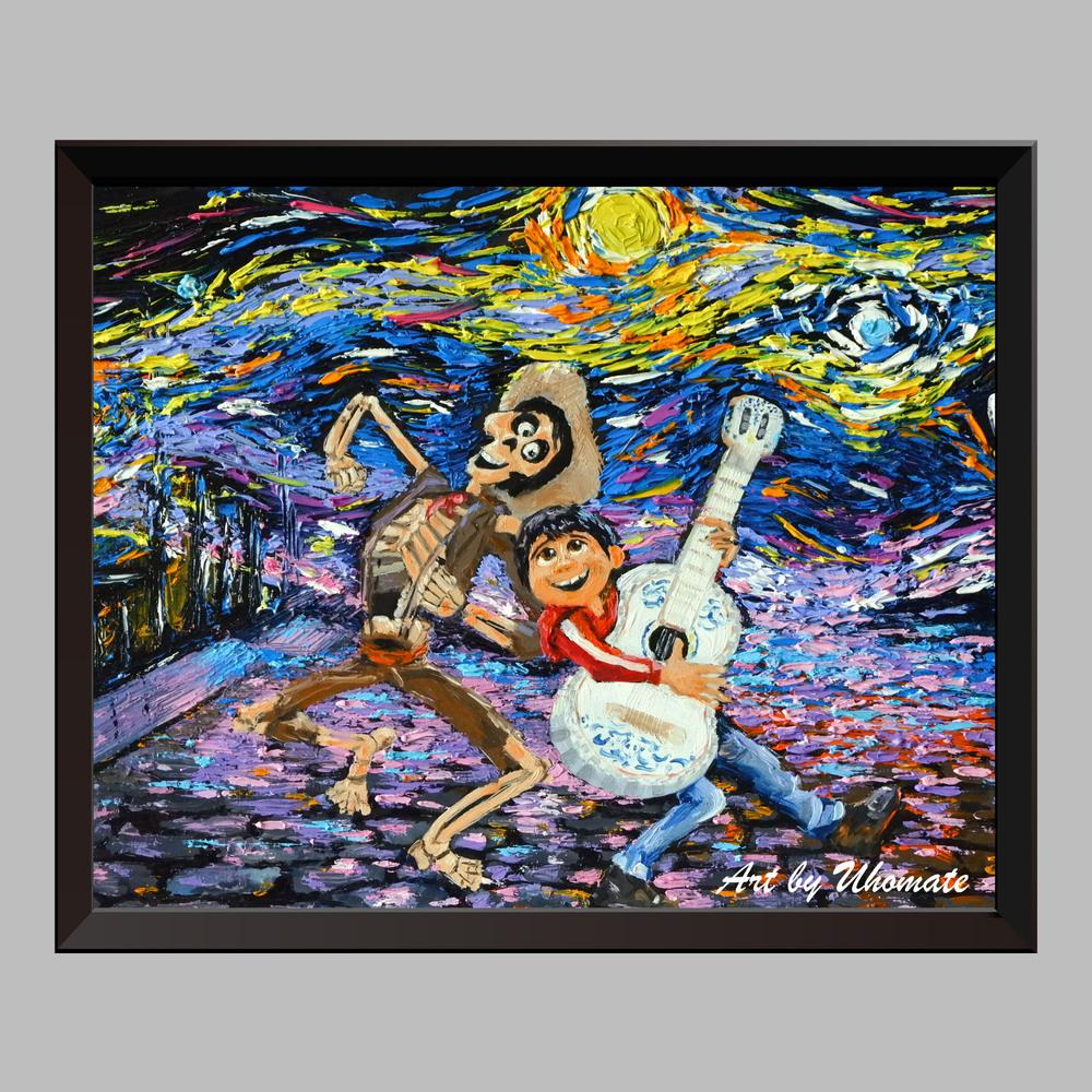 1000x1000 Starry Night Coco Miguel Day Of The Dead Wall Decor Nusery Decor - Harry Potter Starry Night Painting