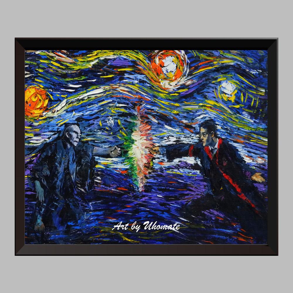 1000x1000 Starry Night Inspired Harry Potter Always Wall Decor Nusery Decor - Harry Potter Starry Night Painting