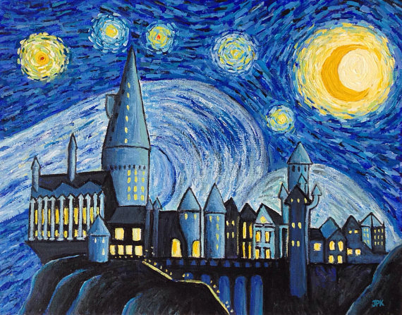 Harry Potter Starry Night Painting at PaintingValley.com | Explore ...