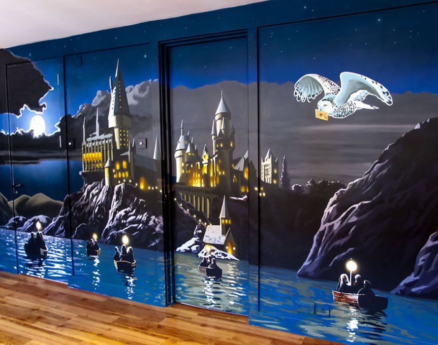 890x700 Muralharry Potter Bedroom Decor Tall Awesome Harry Potter Wall - Harry Potter Wall Painting