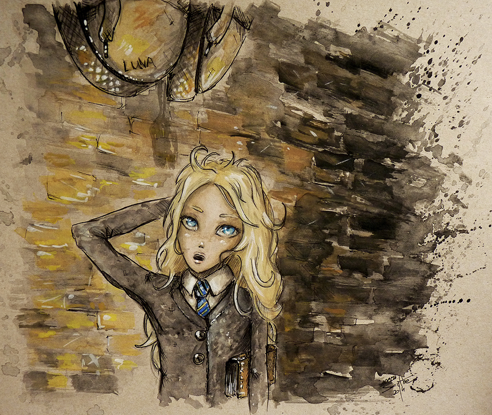 1000x844 Luna Lovegood - Harry Potter Watercolor Painting