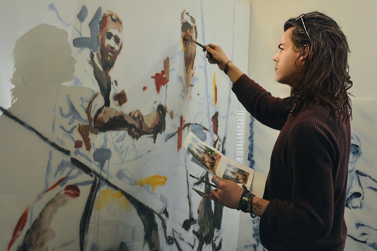 1200x800 Just Like On Twitter Artist!harry - Harry Styles Painting