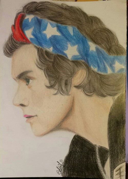 500x702 My Harry Styles Drawing Discovered By Dare To Dream ! 3 - Harry Styles Painting