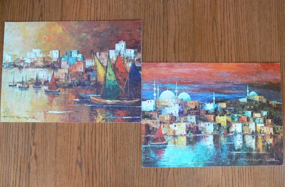 570x374 Harry Winkler 2 Lithograph Prints Vintage 1960's Era Casa - Harry Winkler Painting