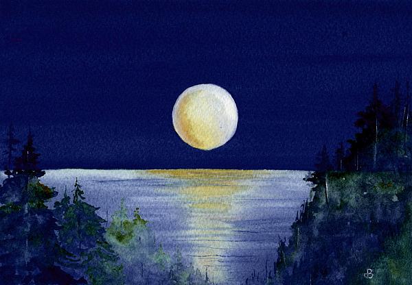 600x416 Harvest Moon Painting By Brenda Owen - Harvest Moon Painting