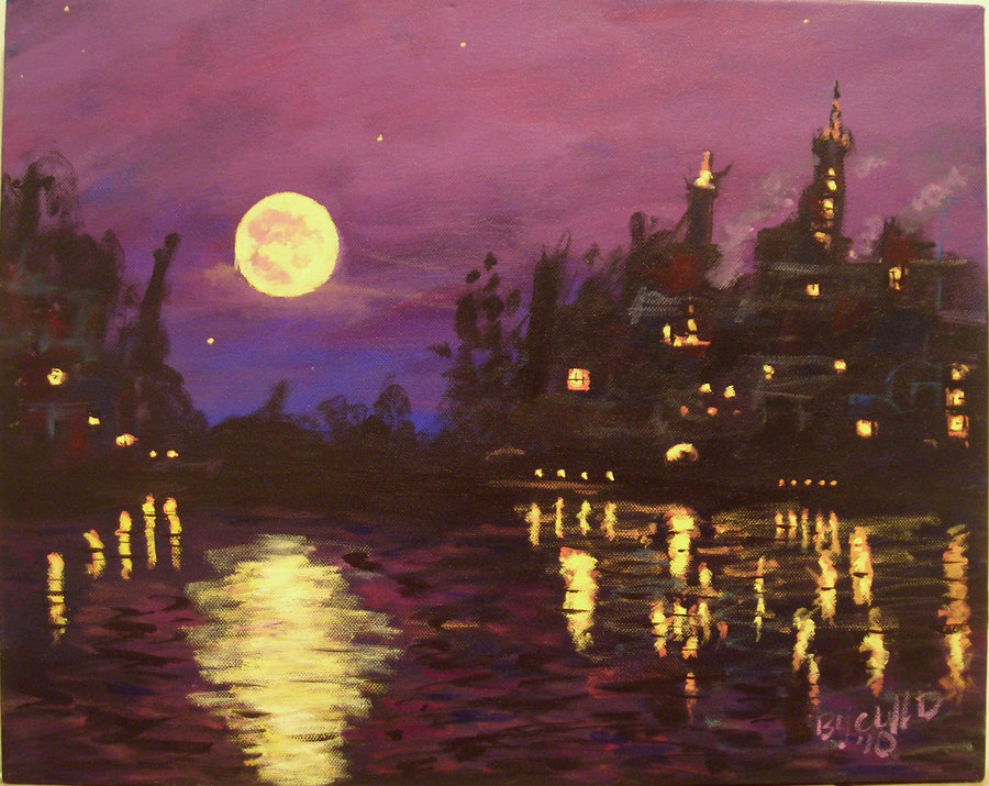 900x715 Harvest Moon My Painting By Cliford417 - Harvest Moon Painting