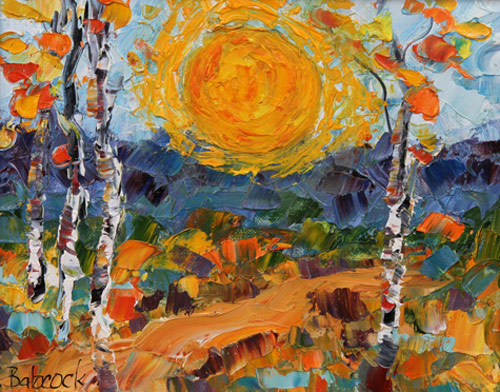 500x392 Judith Babcock Artist Harvest Moon, Original Palette Knife - Harvest Moon Painting
