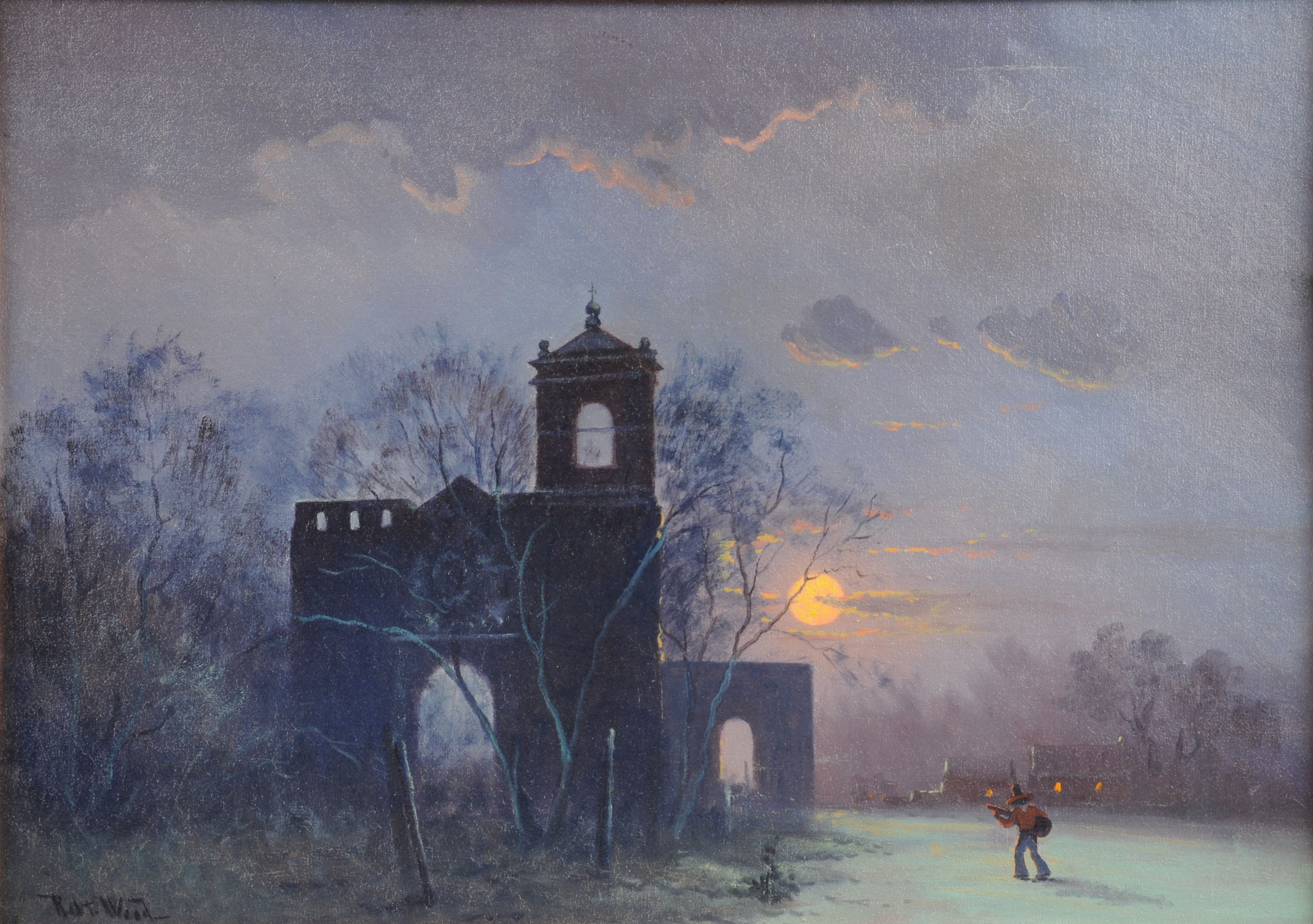3324x2339 Robert Wood (American 1889 1979) A Painting, Harvest Moon Over - Harvest Moon Painting