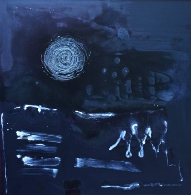 770x787 Saatchi Art Harvest Moon Painting By Thierry Taule - Harvest Moon Painting