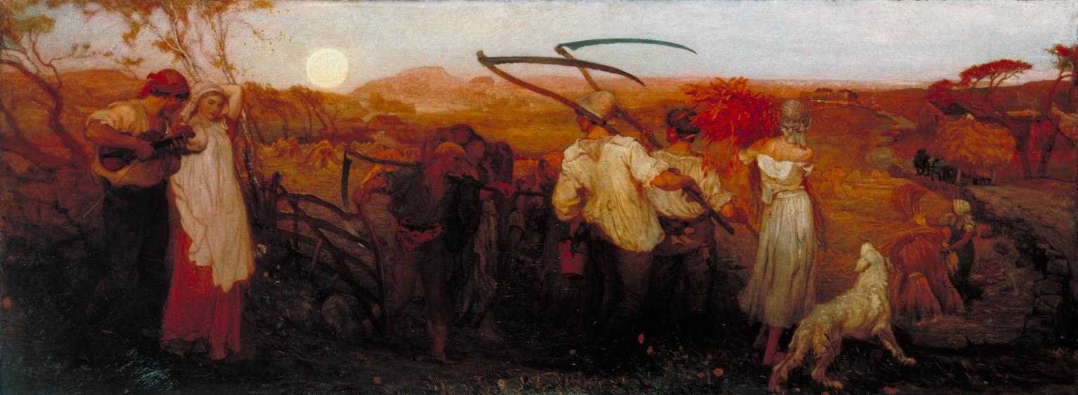 1536x564 The Harvest Moon', George Mason, Exhibited 1872 Tate - Harvest Moon Painting