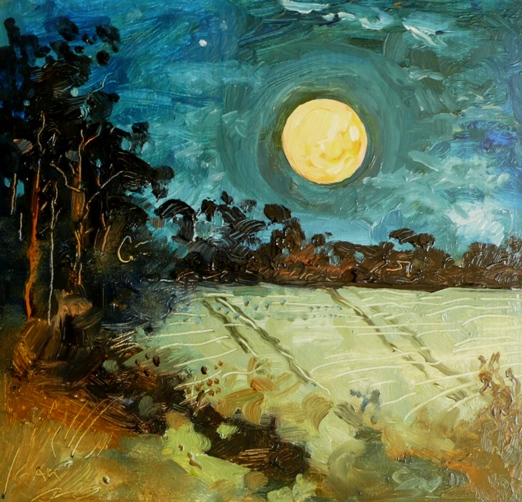 522x502 Harvest Moon Oil Painting 1 - Harvest Moon Painting