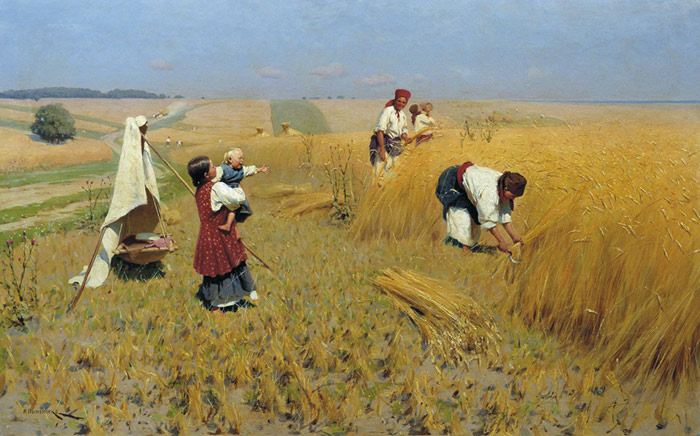 700x436 Oil Painting Reproduction Of Pimonenko - Harvest Painting
