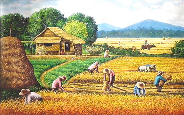 600x375 Painting Harvest Scenery In The Philippines. On Behance - Harvest Painting