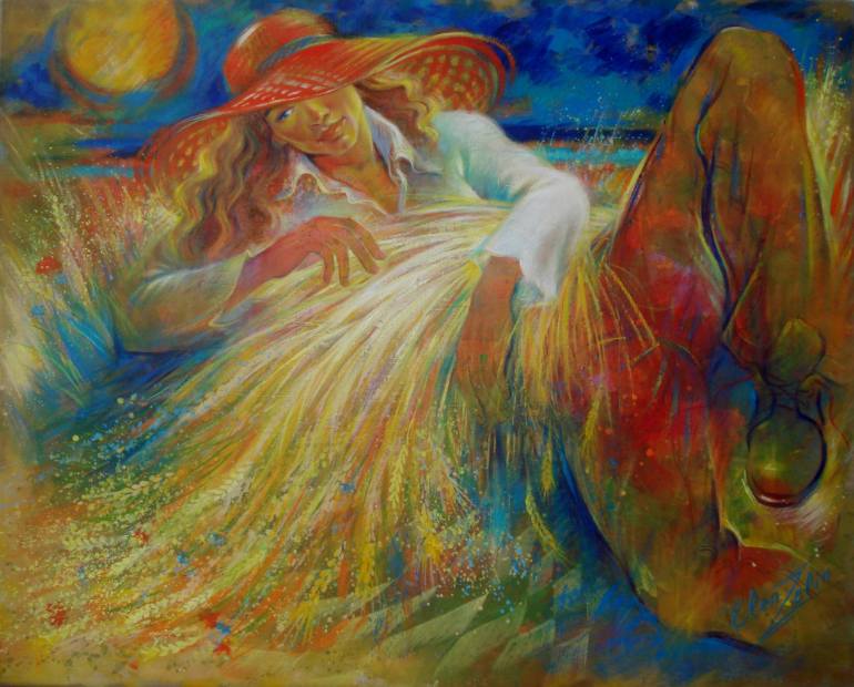 770x620 Saatchi Art Summer Harvest Painting By Elen Zelin - Harvest Painting