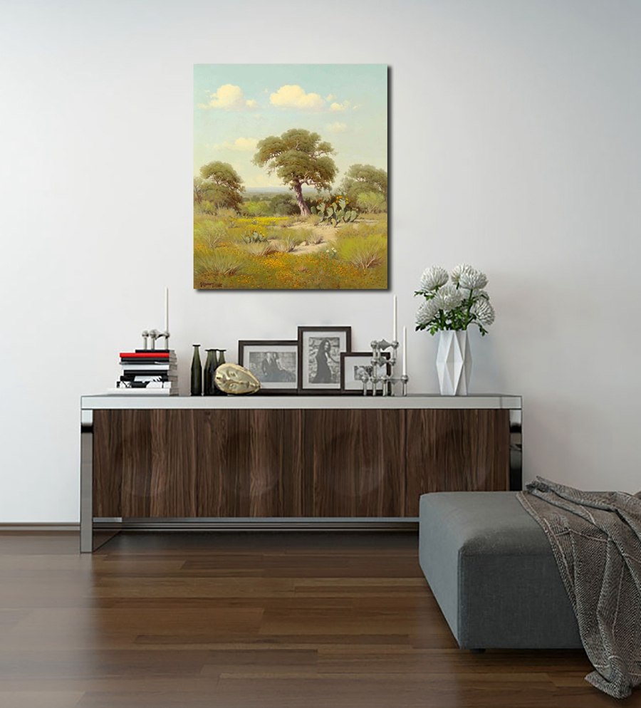 900x994 A2590 Gerald Harvey Jones Weathered Oak Landscape.hd Canvas Print - Harvey Duck Painting