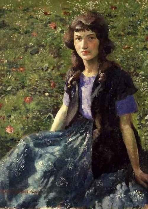 500x702 The Gipsy Girl Painting Harold Harvey Oil Paintings - Harvey Painting
