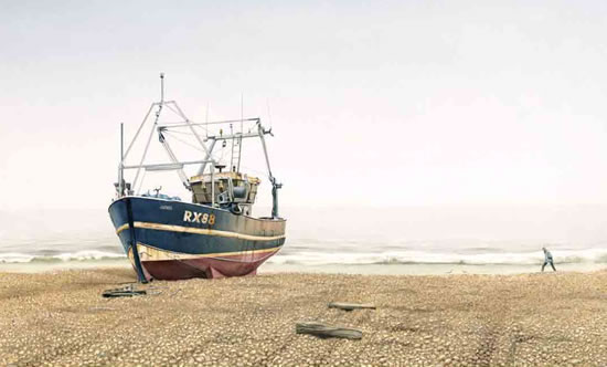 550x332 Hastings Sussex Boat On Beach - Hastings Painting