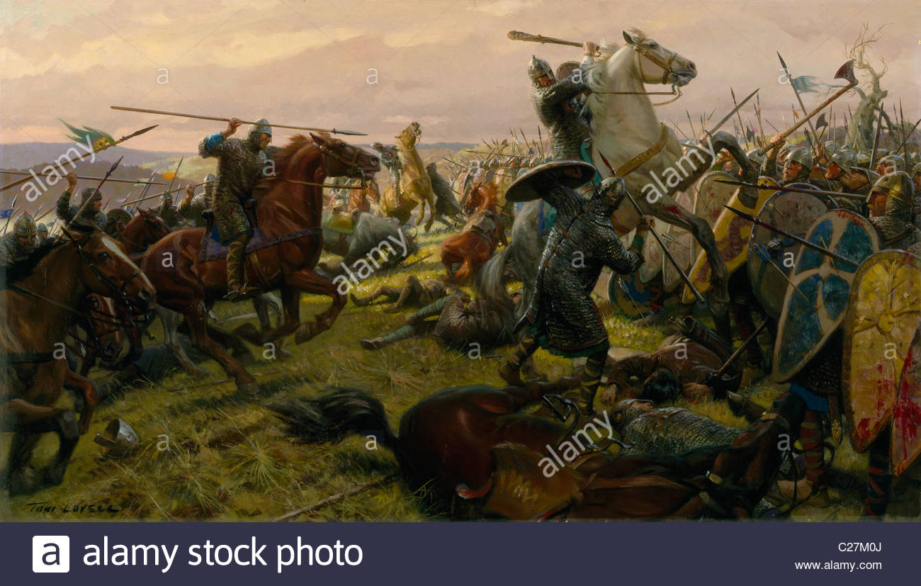 1300x827 Oil Painting Of The Battle Of Hastings Stock Photo 35819410 - Hastings Painting