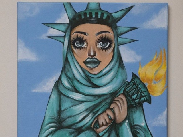 640x480 This Painting Of Muslim Lady Liberty Hangs On A Us Congressman'S - Hate Painting