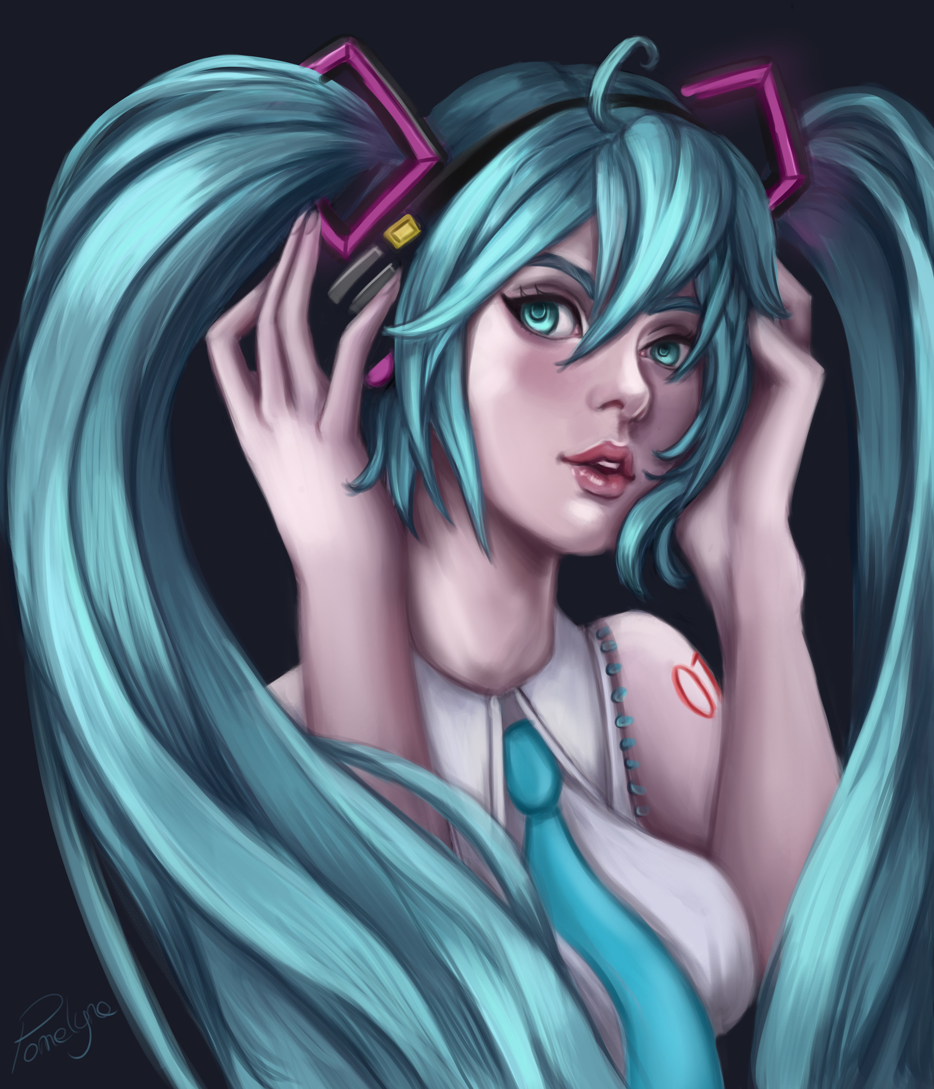 1920x2240 Artstation - Hatsune Miku Painting