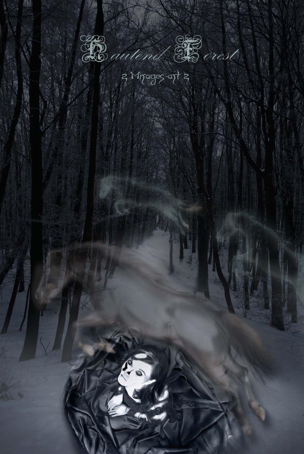 1024x1530 Haunted Forest By Mirages Art - Haunted Forest Painting