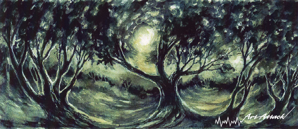 611x265 Digitalpainted Art Attack - Haunted Forest Painting