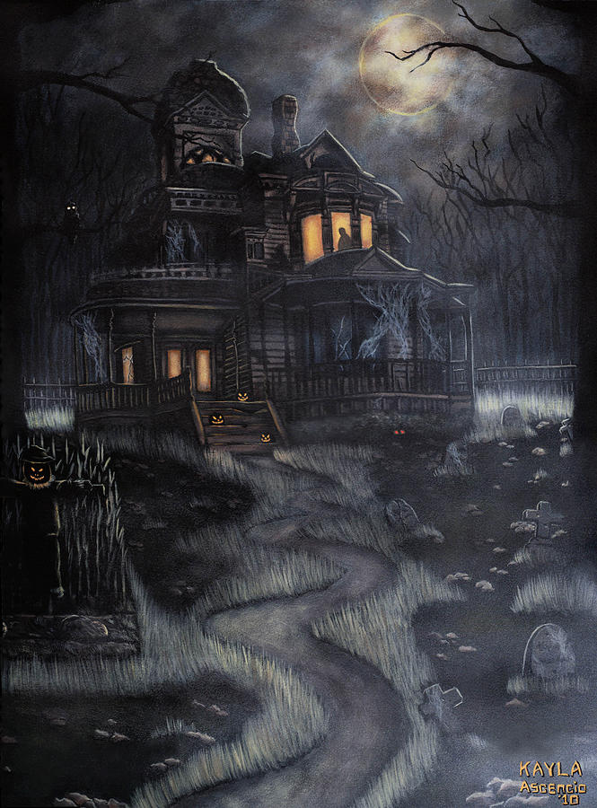 665x900 Haunted House Painting By Kayla Ascencio - Haunted House Painting