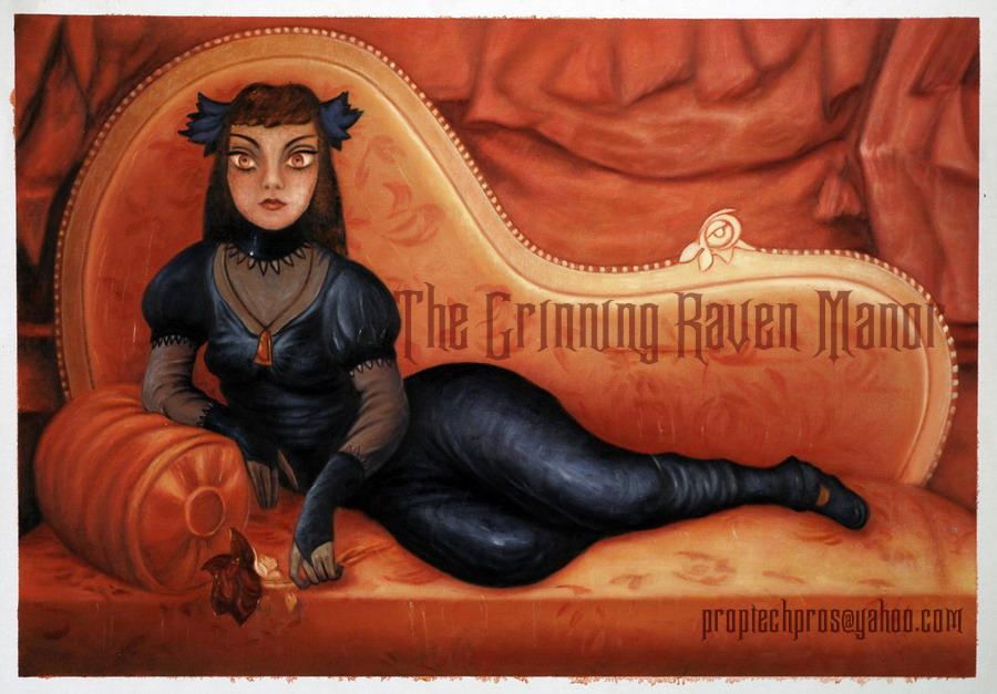 900x627 The Cat Woman By Thegrinningraven - Haunted Mansion Painting
