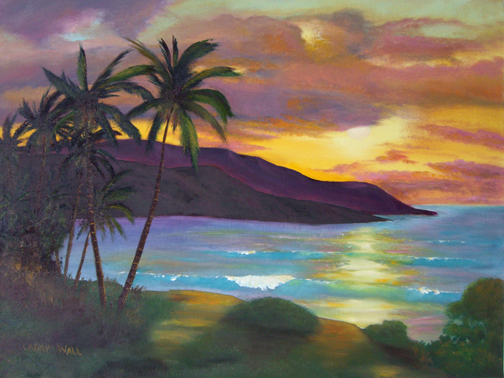 504x378 Hawaiian Paradise Oil Painting By Larry Wall - Hawaii Painting