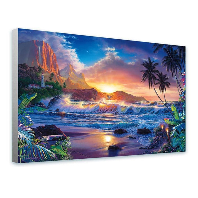 640x640 Free Shipping Modern Wall Painting Canvas Prints Christian Riese - Hawaii Painting