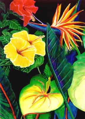 288x403 Hawaii Tropical Flowers Art Paintings Amp Prints For Sale By Hawaii - Hawaiian Flower Painting