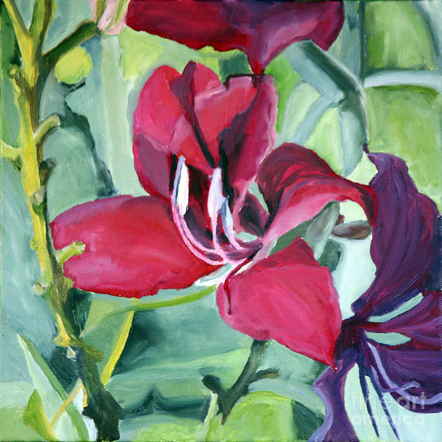 900x900 Hawaiian Flower Painting By Catherine Moore - Hawaiian Flower Painting
